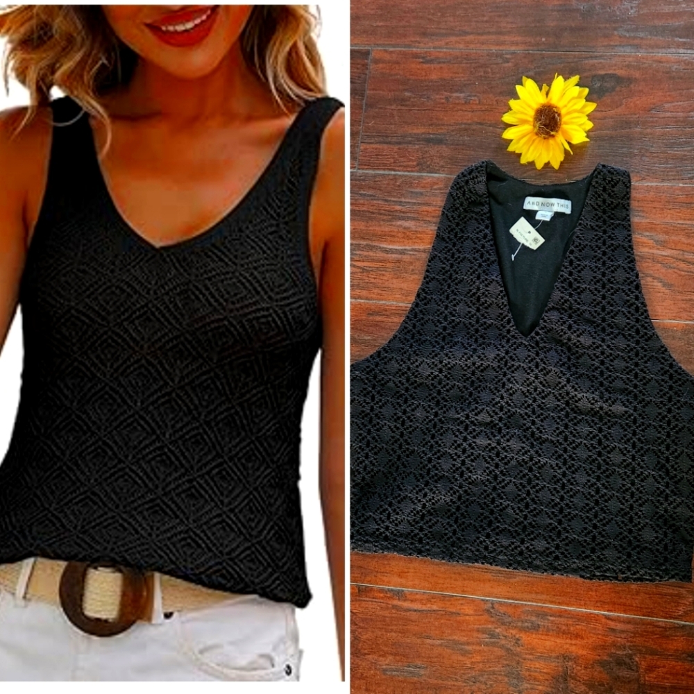 And Now This Black Tan Top *new